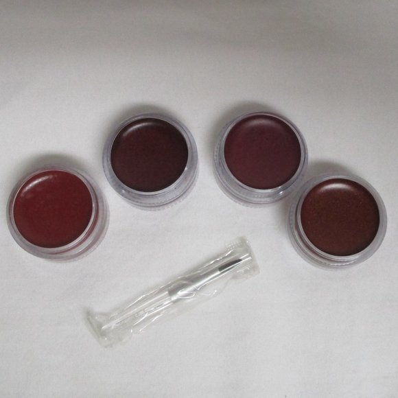Downtown Brown - Black Cherry - Garnet - Brick 4 Stackable Lipstick Pots w Brush - Picture 1 of 7